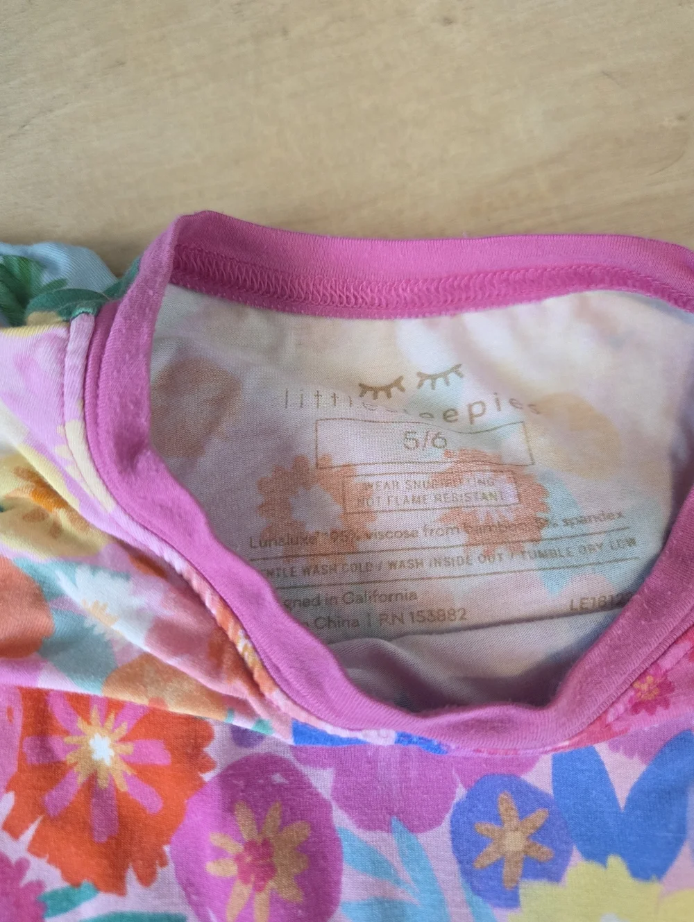Little Sleepies Bamboo Viscose Pajama Tops Rainbow Blooms And Leaping Love